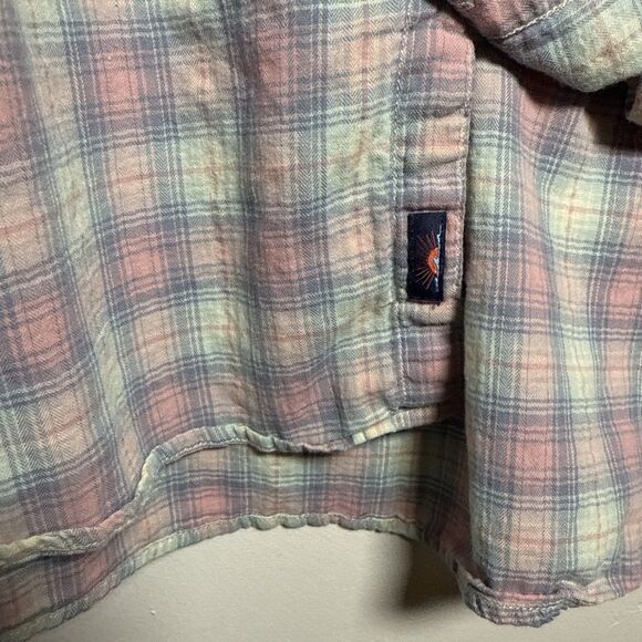 Faherty Blue Pink White Plaid Long Sleeve Cotton Men's Shirt Size XXL - Picture 9 of 14